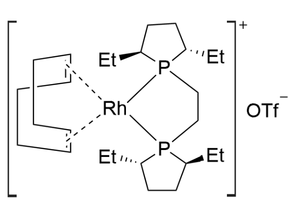 1,2-Bis((2S,5S)-2,5-diethylphospholano)ethane(cyclooctadiene)rhodium(I) trifluoromethanesulfonate structure diagram