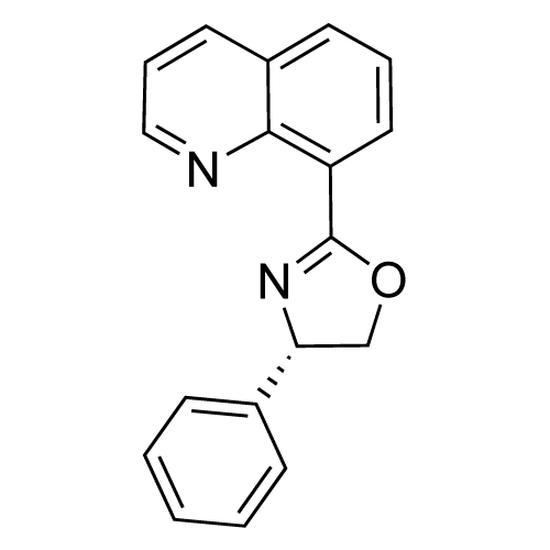 (S)-4-Phenyl-2-(quinolin-8-yl)-4,5-dihydrooxazole structure diagram