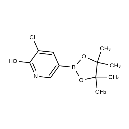 3-chloro-5-(4,4,5,5-tetramethyl-1,3,2-dioxaborolan-2-yl)pyridin-2-ol structure diagram