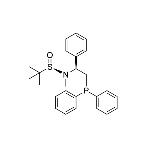 (R)-N-((S)-2-(Diphenylphosphino)-1-phenylethyl)-N,2-dimethylpropane-2-sulfinamide structure diagram