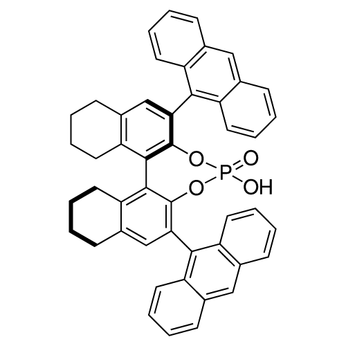 (R)-3,3'-Bis(9-anthracenyl)-5,5',6,6',7,7',8,8'-octahydro-1,1'-bi-2-naphthyl HydrogenPhosphate structure diagram