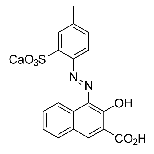 Calcium 3-hydroxy-4-((4-methyl-2-sulfonatophenyl)diazenyl)-2-naphthoate structure diagram