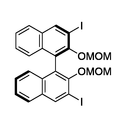 (R)-3,3'-Diiodo-2,2'-bis(methoxymethoxy)-1,1'-binaphthalene structure diagram