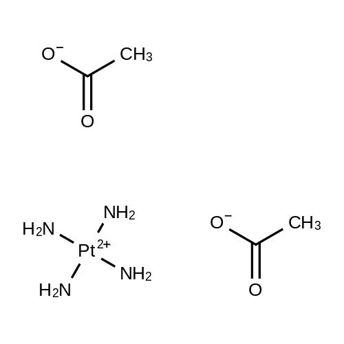 Platinum(2+), tetraammine-, (SP-4-1)-, diacetate structure diagram