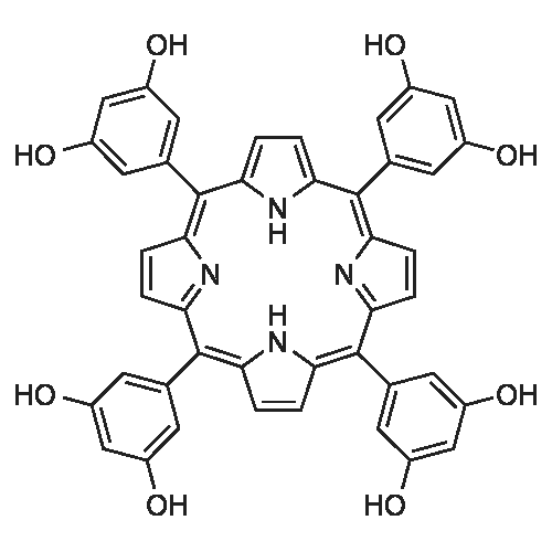 5,10,15,20-Tetrakis(3,5-dihydroxyphenyl)-21H,23H-porphine structure diagram