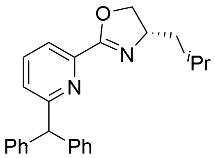(S)-2-(6-Benzhydrylpyridin-2-yl)-4-isobutyl-4,5-dihydrooxazole structure diagram