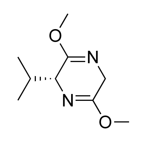(R)-2-Isopropyl-3,6-dimethoxy-2,5-dihydropyrazine structure diagram
