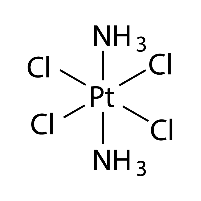 trans-Tetrachlorodiammine platinum(IV) structure diagram