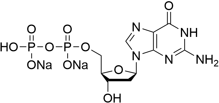 2'-Deoxyguanosine-5'-diphosphate disodium salt structure diagram