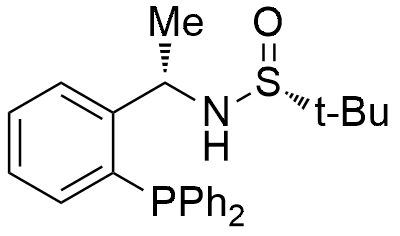 (R)-N-((S)-1-(2-(Diphenylphosphanyl)phenyl)ethyl)-2-methylpropane-2-sulfinamide structure diagram