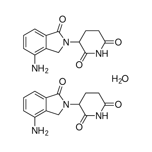 3-(4-Amino-1-oxoisoindolin-2-yl)piperidine-2,6-dione hemihydrate structure diagram