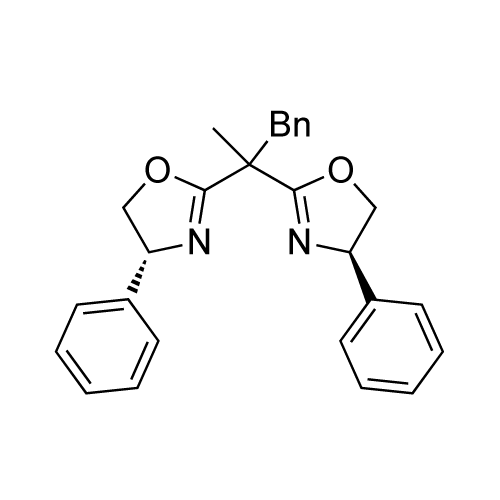 (4R,4'R)-2,2'-(1-Phenylpropane-2,2-diyl)bis(4-phenyl-4,5-dihydrooxazole) structure diagram