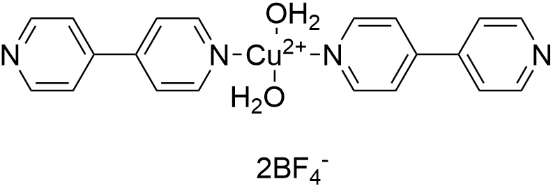copper;2-pyridin-2-ylpyridine;ditetrafluoroborate;dihydrate structure diagram