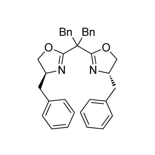(4S,4'S)-2,2'-(1,3-Diphenylpropane-2,2-diyl)bis(4-benzyl-4,5-dihydrooxazole) structure diagram