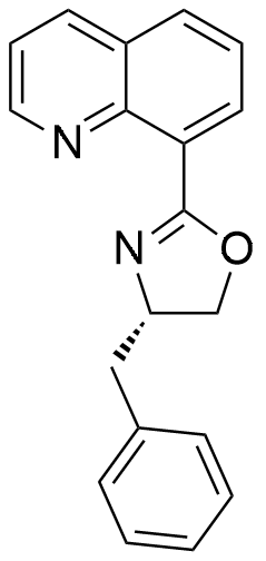 (S)-4-Benzyl-2-(quinolin-8-yl)-4,5-dihydrooxazole structure diagram
