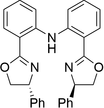 Bis(2-((R)-4-phenyl-4,5-dihydrooxazol-2-yl)phenyl)amine structure diagram