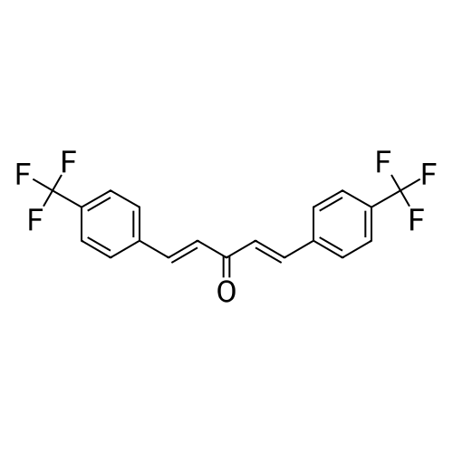 (1E,4E)-1,5-Bis(4-(trifluoromethyl)phenyl)penta-1,4-dien-3-one structure diagram