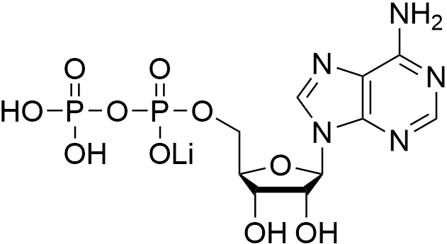 Adenosine-5'-diphosphate trilithium salt structure diagram