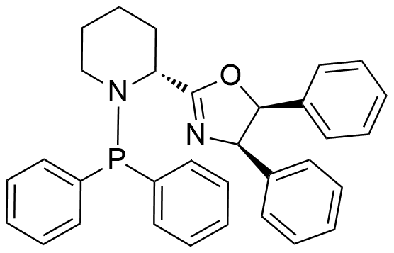 (4R,5S)-2-((R)-1-(Diphenylphosphanyl)piperidin-2-yl)-4,5-diphenyl-4,5-dihydrooxazole structure diagram
