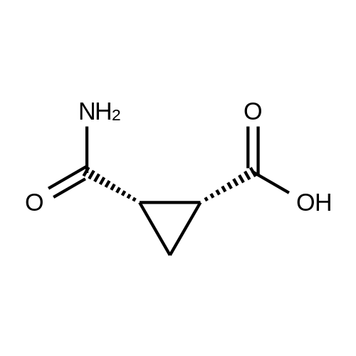 rac-(1R,2S)-2-carbamoylcyclopropane-1-carboxylic acid, cis structure diagram
