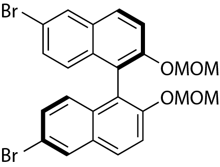(R)-6,6'-Dibromo-2,2'-bis(methoxymethoxy)-1,1'-binaphthyl structure diagram