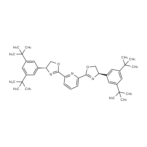 2,6-Bis((R)-4-(3,5-di-tert-butylphenyl)-4,5-dihydrooxazol-2-yl)pyridine structure diagram
