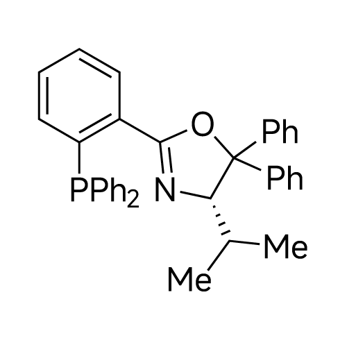 (S)-2-(2-(Diphenylphosphanyl)phenyl)-4-isopropyl-5,5-diphenyl-4,5-dihydrooxazole structure diagram