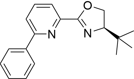 (R)-4-(tert-Butyl)-2-(6-phenylpyridin-2-yl)-4,5-dihydrooxazole structure diagram