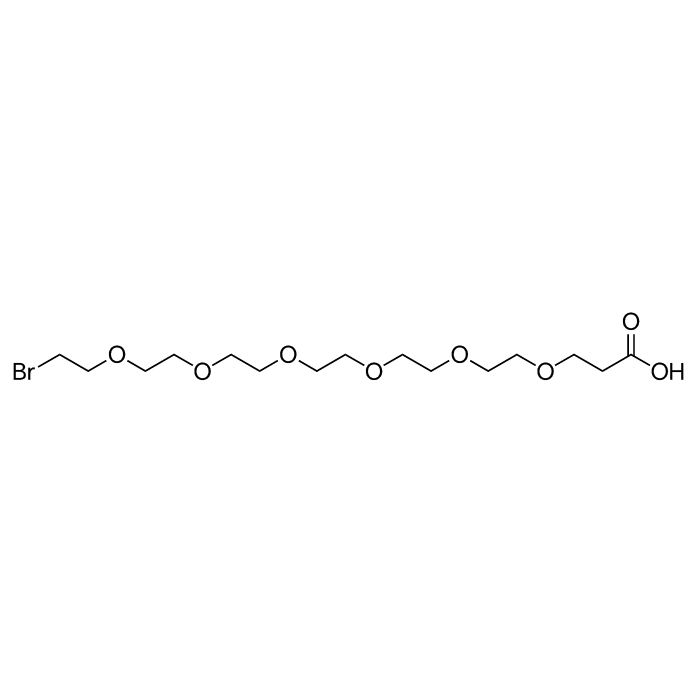 1-Bromo-3,6,9,12,15,18-hexaoxahenicosan-21-oic acid structure diagram