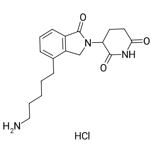 3-(4-(5-Aminopentyl)-1-oxoisoindolin-2-yl)piperidine-2,6-dione hydrochloride structure diagram