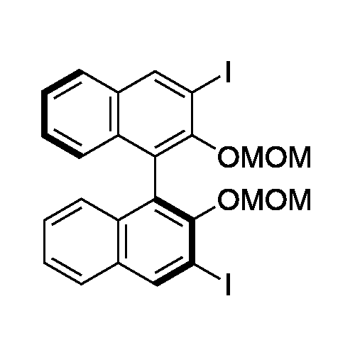 (S)-3,3'-Diiodo-2,2'-bis(methoxymethoxy)-1,1'-binaphthalene structure diagram