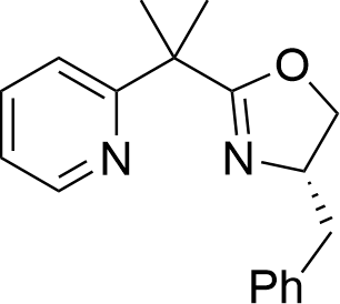 (S)-4-Benzyl-2-(2-(pyridin-2-yl)propan-2-yl)-4,5-dihydrooxazole structure diagram
