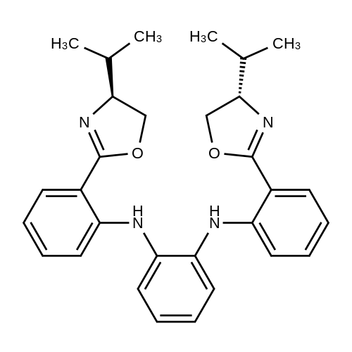 N1,N2-Bis(2-((S)-4-isopropyl-4,5-dihydrooxazol-2-yl)phenyl)benzene-1,2-diamine structure diagram