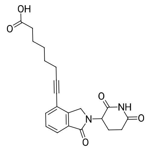 8-(2-(2,6-Dioxopiperidin-3-yl)-1-oxoisoindolin-4-yl)oct-7-ynoic acid structure diagram