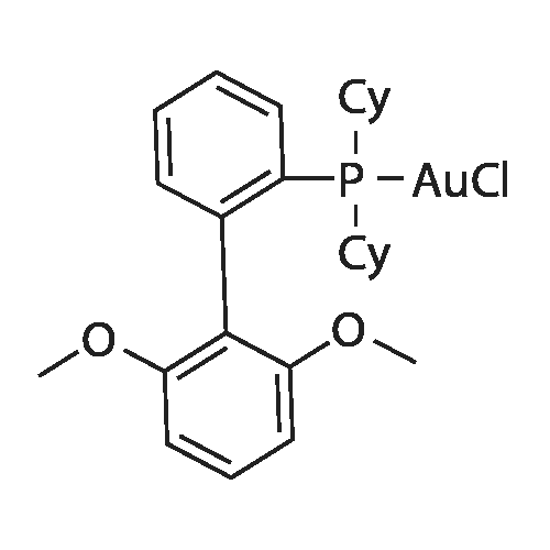 Chloro(2-dicyclohexylphosphino-2',6'-dimethoxy-1,1'-biphenyl)gold(I) structure diagram