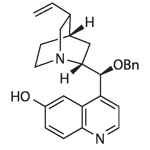 4-((1S)-(Benzyloxy)((1S,2R,5R)-5-vinylquinuclidin-2-yl)methyl)quinolin-6-ol structure diagram