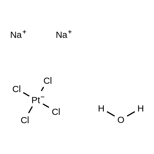 Disodium,tetrachloroplatinum(2-),hydrate structure diagram