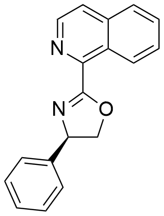 (R)-2-(Isoquinolin-1-yl)-4-phenyl-4,5-dihydrooxazole structure diagram
