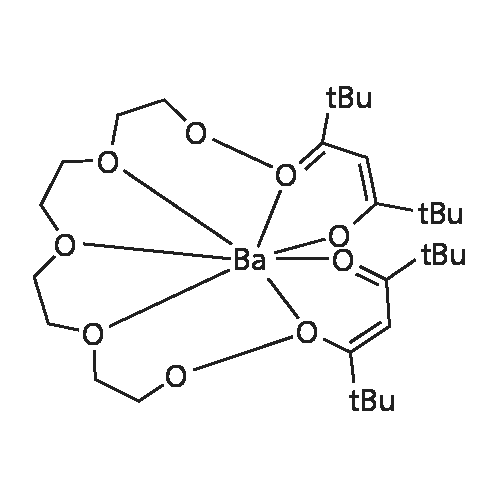 Bis(2,2,6,6-tetramethyl-3,5-heptanedionato)barium tetraglyme adduct structure diagram