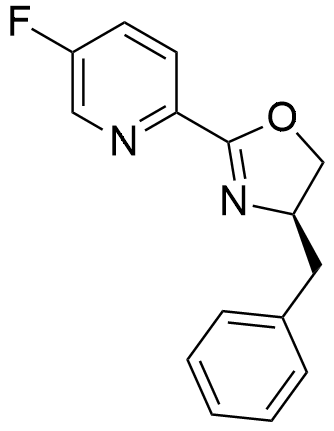 (R)-4-Benzyl-2-(5-fluoropyridin-2-yl)-4,5-dihydrooxazole structure diagram