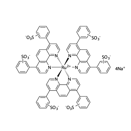 Tetrasodium,4-(1,10-phenanthrolin-4-yl)benzenesulfonate,ruthenium((II)) structure diagram