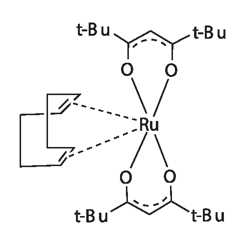 Bis(2,2,6,6-tetramethyl-3,5-heptanedionato)(1,5-cyclooctadiene)ruthenium(II) structure diagram