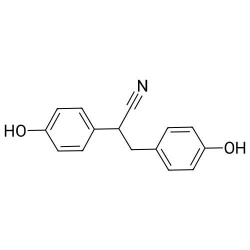 2,3-Bis(4-hydroxyphenyl)propionitrile structure diagram