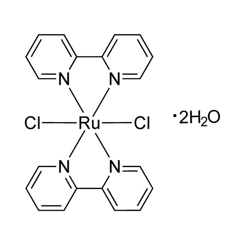 Dichlorobis(2,2'-bipyridine)ruthenium(II) dihydrate structure diagram