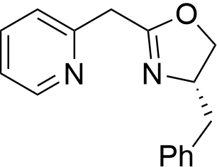 (S)-4-Benzyl-2-(pyridin-2-ylmethyl)-4,5-dihydrooxazole structure diagram