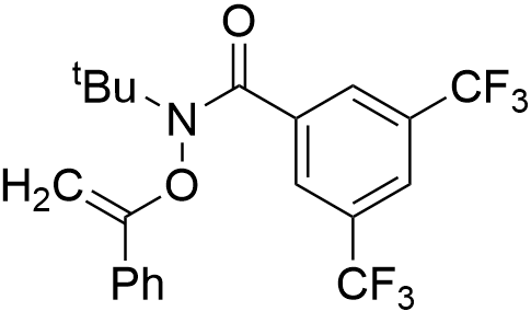 N-(tert-butyl)-N-((1-phenylvinyl)oxy)-3,5-bis(trifluoromethyl)benzamide structure diagram