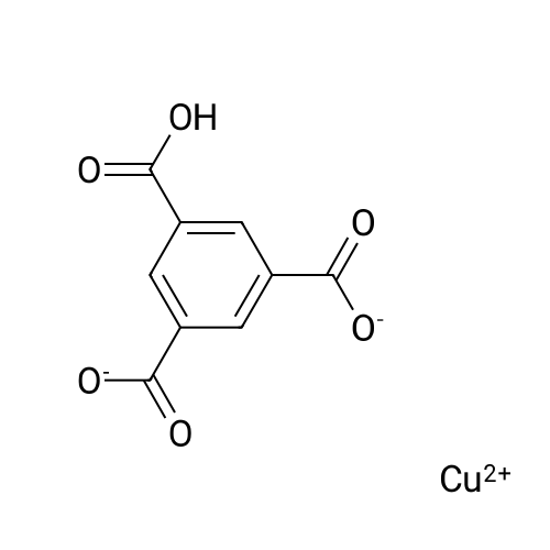 Benzene-1,3,5-tricarboxylic acid, copper salt(1:x) structure diagram