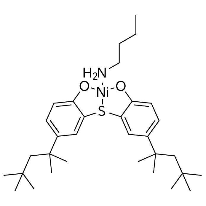 2,2-Thiobis(4-tert-octylphenolato)-n-butylaminenickel(II) structure diagram
