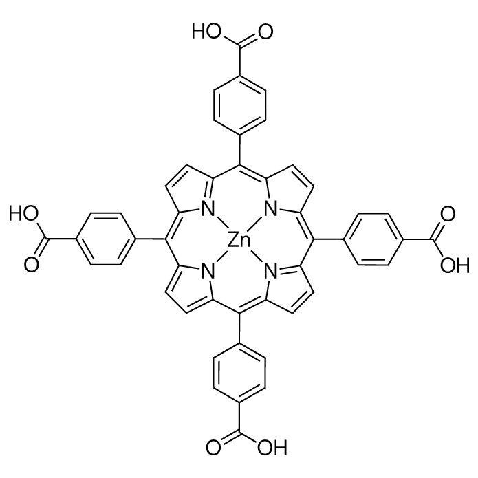 Zinc(II) 4,4',4'',4'''-(porphyrin-5,10,15,20-tetrayl)tetrabenzoate structure diagram