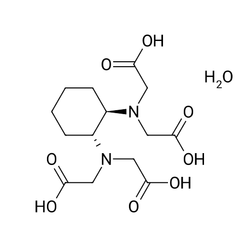 2,2',2'',2'''-(trans-Cyclohexane-1,2-diylbis(azanetriyl))tetraacetic acid hydrate structure diagram